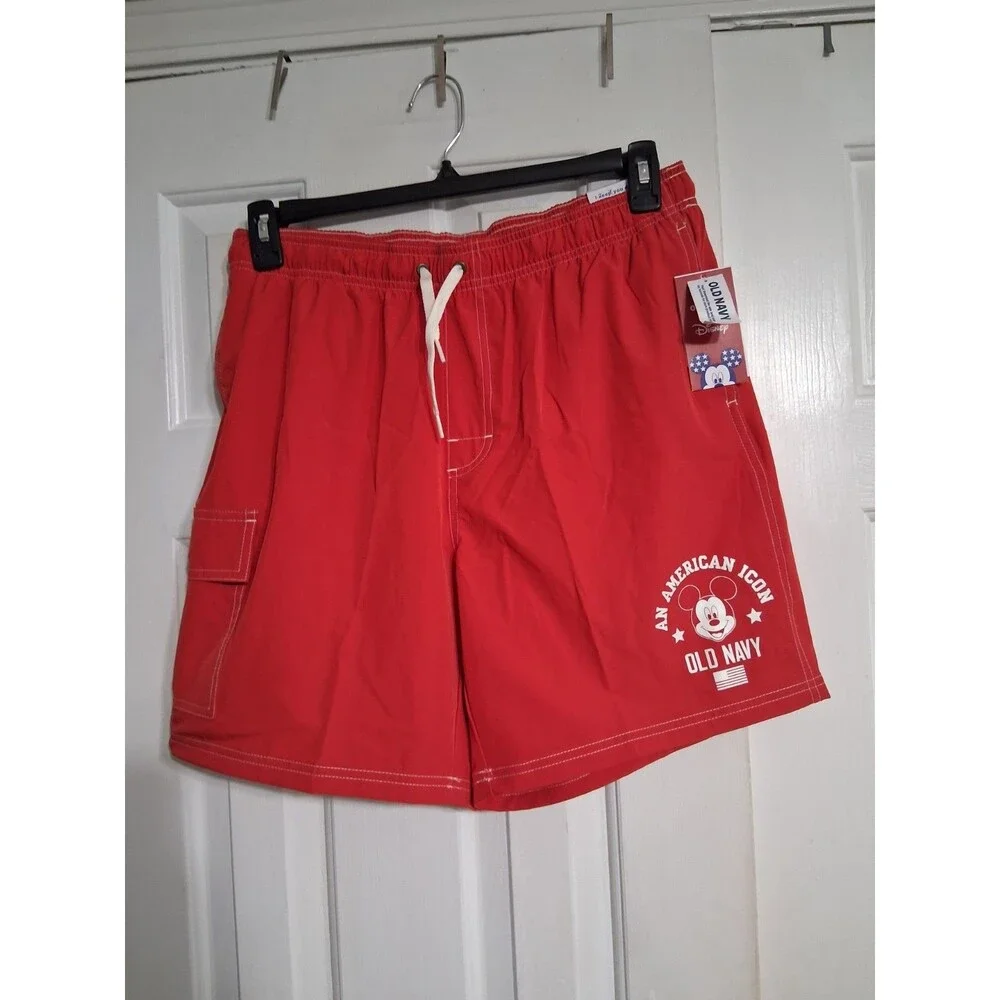 NWT Men's Old Navy X Disney Mickey Mouse Swim Trunks Shorts Size M